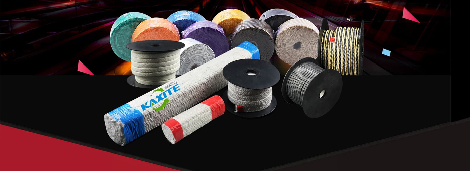 Pletené grafitové a PTFE tesnenia na tesnenie drieku ventilu